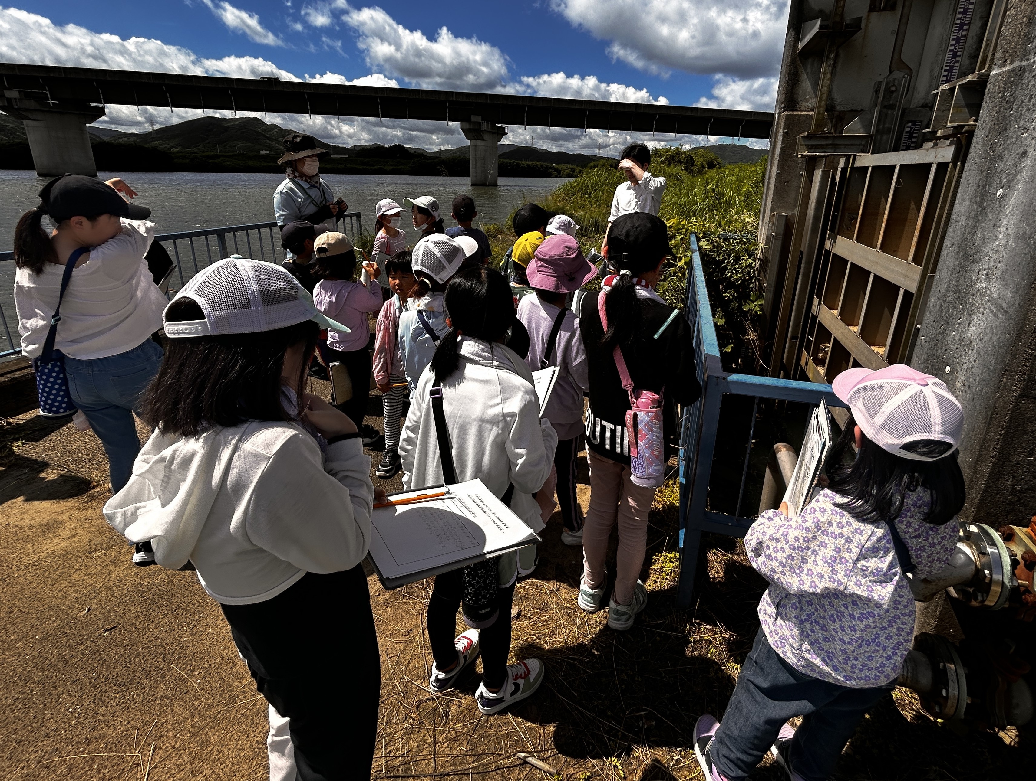 用水機場見学の様子