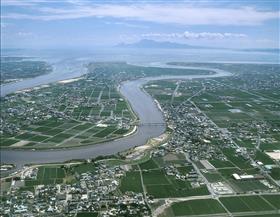 三重津海軍所跡遠景（佐賀市提供）