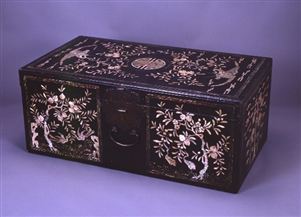 螺鈿花鳥文函