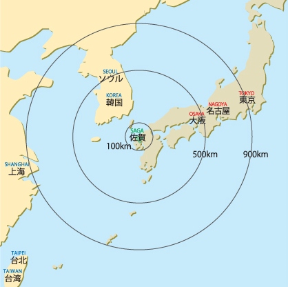 佐賀県地図（広域）