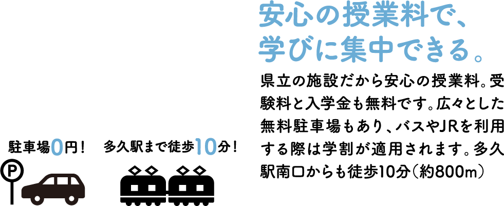 安心の授業料で、学びに集中できる。
